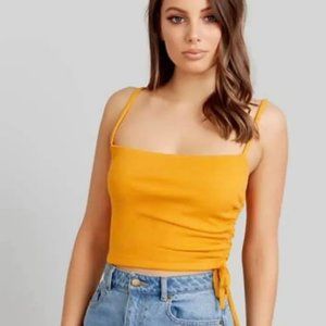 FOREVER NEW Lily Lace Up Bustier Black Pink Floral Peplum Cami Singlet Blouse